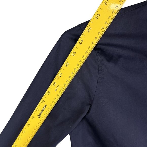 J Crew Womens S New Blue Blouse Long Sleeve Shirt Gold Stud Collar Career Preppy - Picture 12 of 15